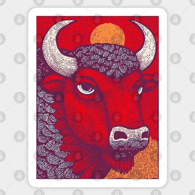 Sacred White Buffalo | The Great Spirit Animal Sticker by TuncGK